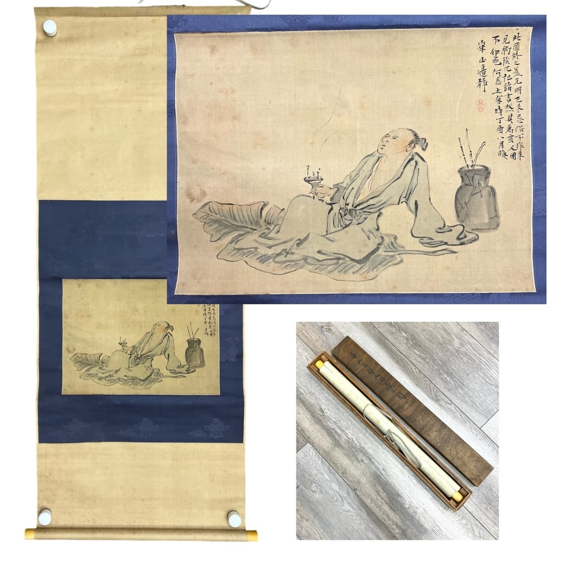 Japanese Edo-period Vertical hanging scroll painting with box (1 of 13)