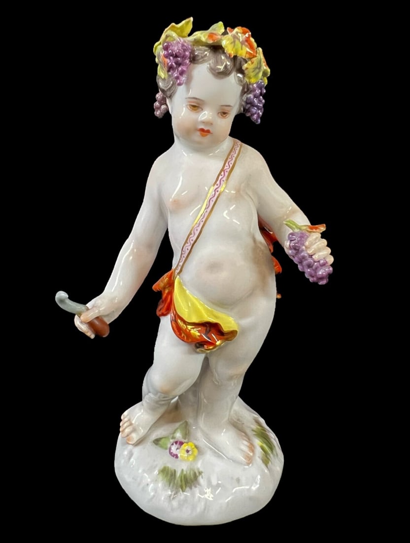 Meissen Porcelain Figurine, Putti or Cherub, Grape Harvester. #2716 (1 of 11)