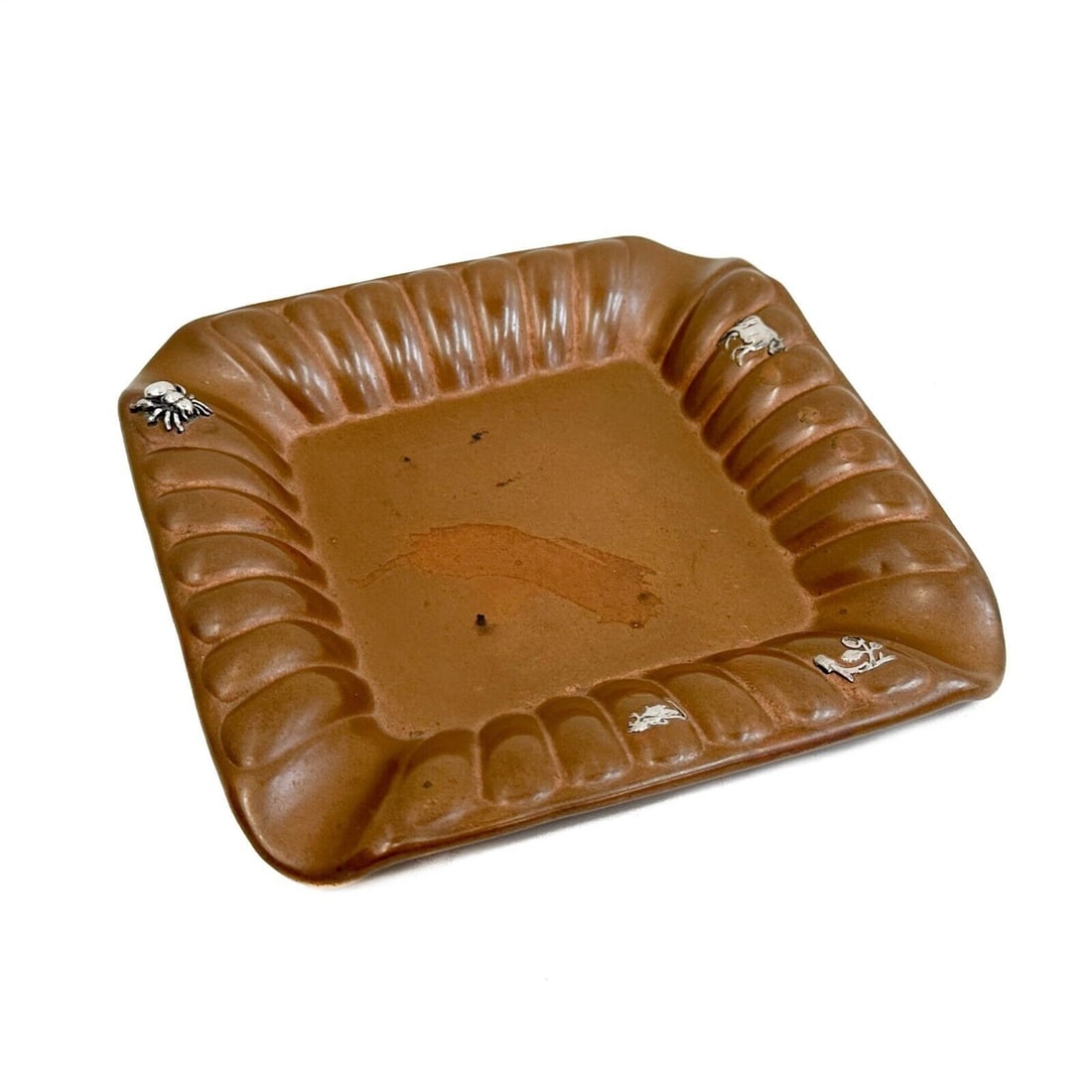 Gorham Mixed Metal Copper & Silver Square Ashtray or Dish (1 of 6)
