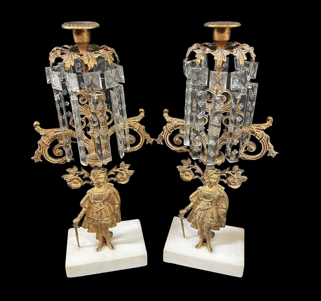 Pair of Girandole Gilt Bronze Figural Candlesticks (1 of 14)
