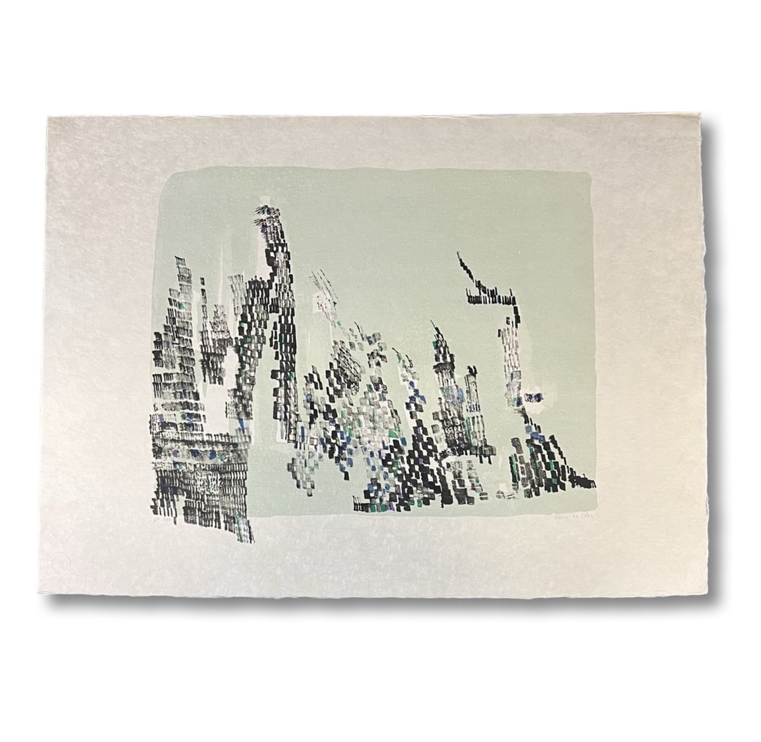 Maria Helena Vieira da Silva Lithograph Deux mille Carreaux Ltd Ed: Maria Helena Vieira da Silva (Protugal 1908-1992) Lithograph in colors on paper, 'Deux mille Carreaux' Limited edition 60/200, signed in pencil lower right, unframed. (D3) Portuguese abstract painter.