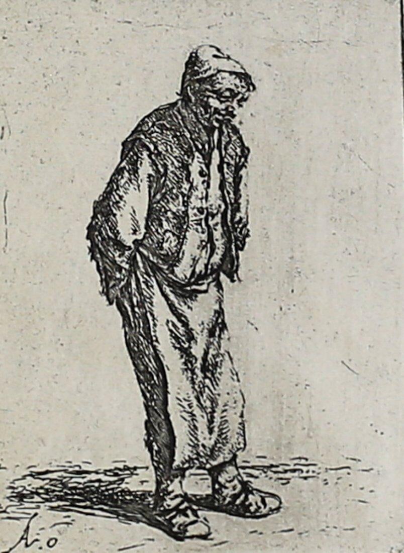 Adriaen Jansz Van Ostade Dutch 1610-1685 Etching Standing Peasant Man (1 of 3)