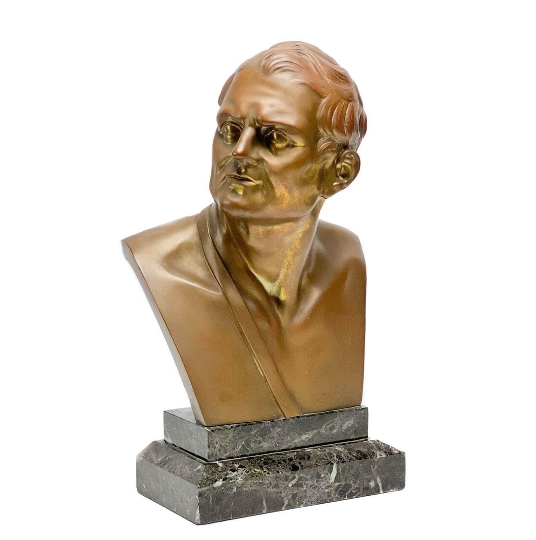 Patinated Bronze Bust of a Man Likely Historical Figure 19th cen Musee du Louvre (1 of 9)