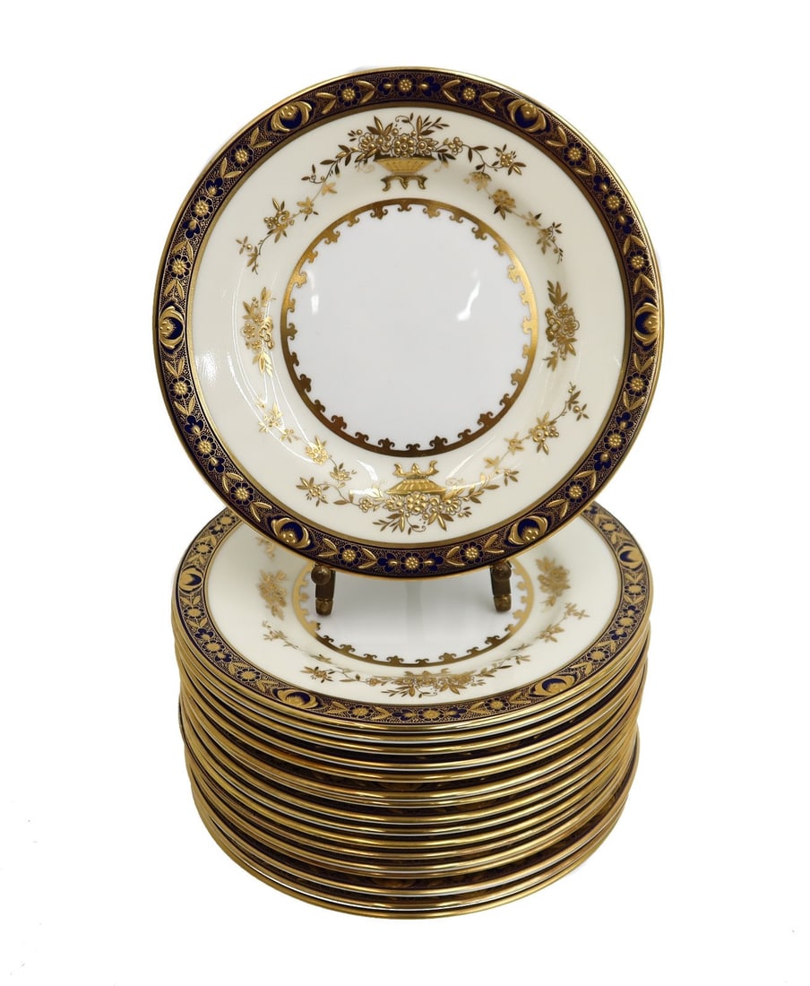 17 Minton England Porcelain Gold Encrusted Bread Plates in Dynasty (1 of 7)
