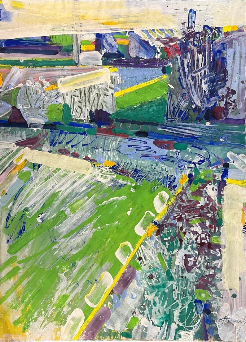 Roland Petersen Gouache painting 1960 Untitled (1 of 10)