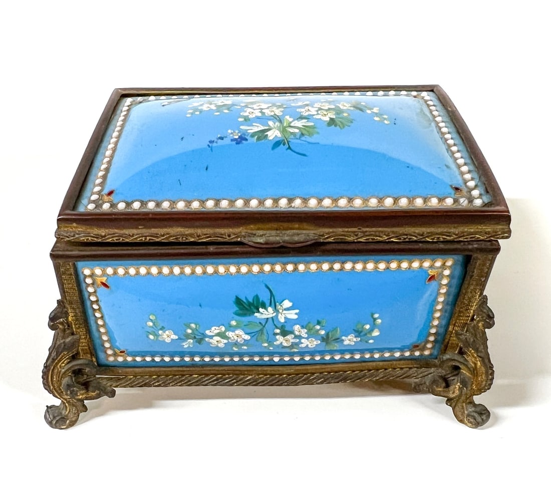 Continental Bronze and jeweled enamel Casket (1 of 9)