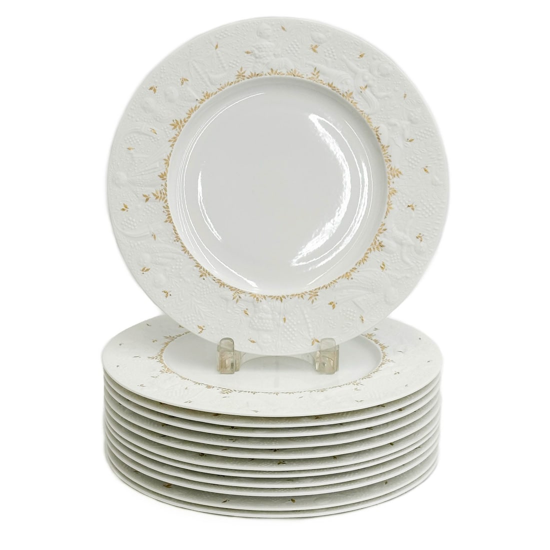 12 Rosenthal Wiinblad Magic Flute Papageno Gold Accents 11.5in Dinner Plates (1 of 7)