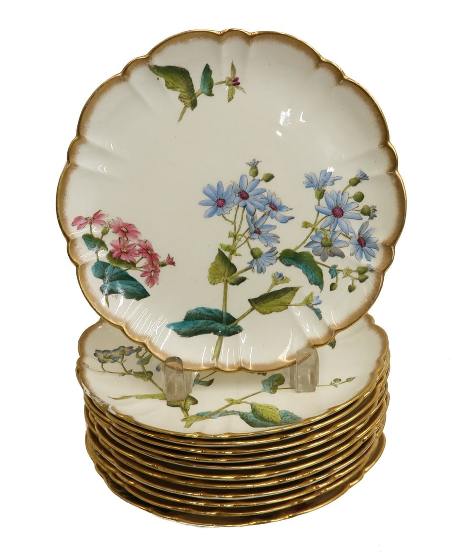 12 George Jones Hand Decorated Floral Dessert Plates by Bailey Banks Biddle (1 of 10)