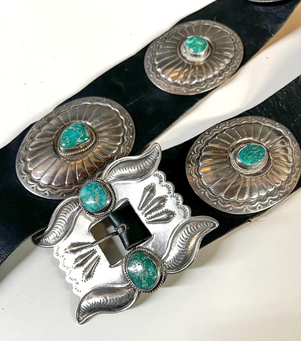 Navajo Silver & Turquoise Concha Belt (1 of 17)