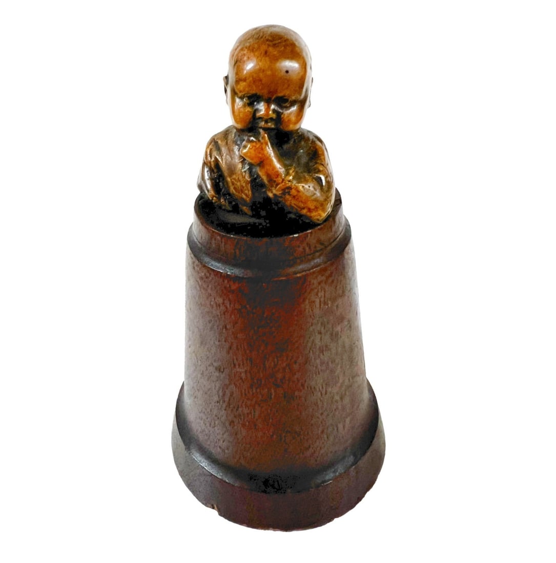 Paul H. Shramm Miniature bronze bust Baby c1925 (1 of 10)