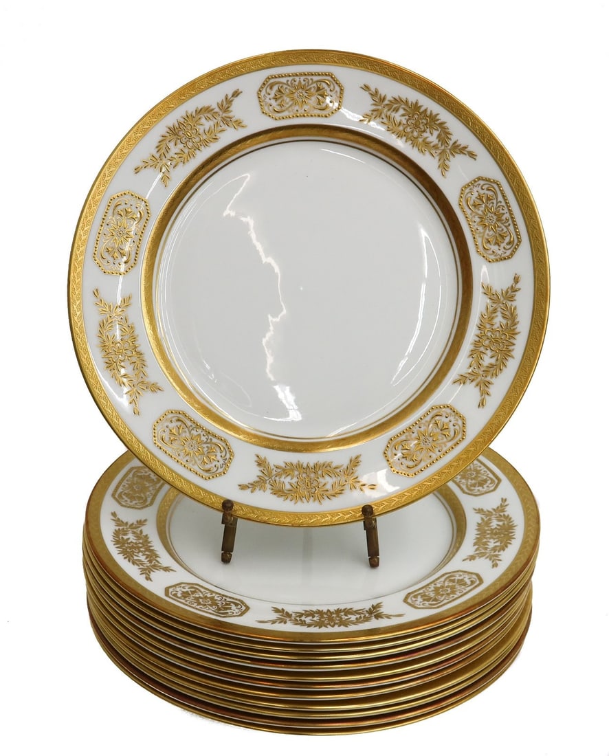 12 Aynsley England Porcelain Dinner Plates in Engagement 8220 c 1940 (1 of 8)