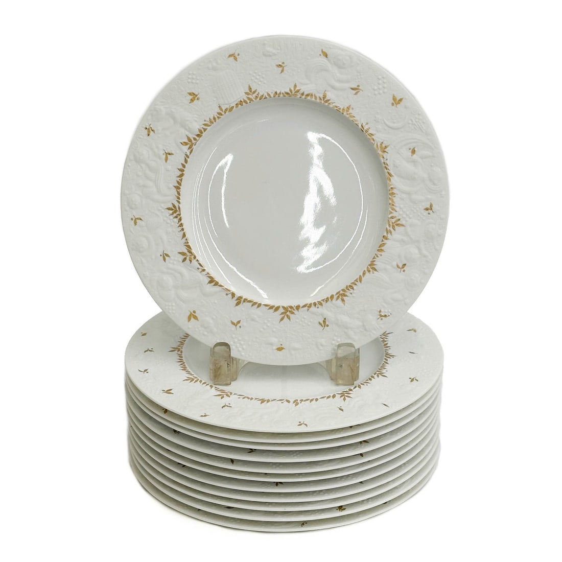 12 Rosenthal Wiinblad Magic Flute Papageno Gold Accents 8.75in Dessert Plates (1 of 7)