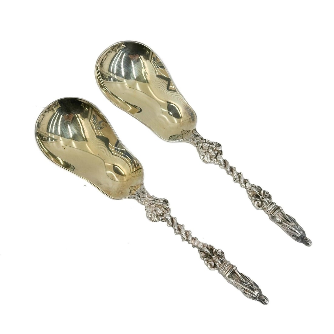 Pair William Hutton & Sons English Sheffield Silverplate Berry Spoons with Box (1 of 5)