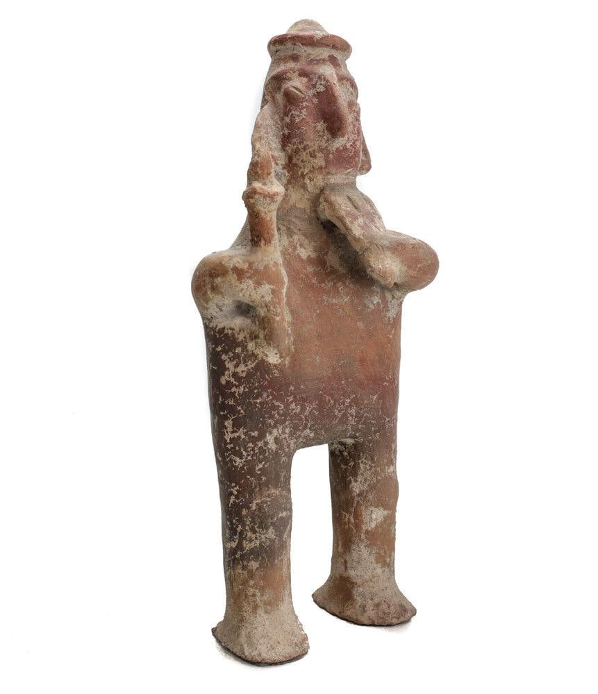 Large Pre-Columbian Pottery COLIMA Standing male figure with staff (1 of 5)