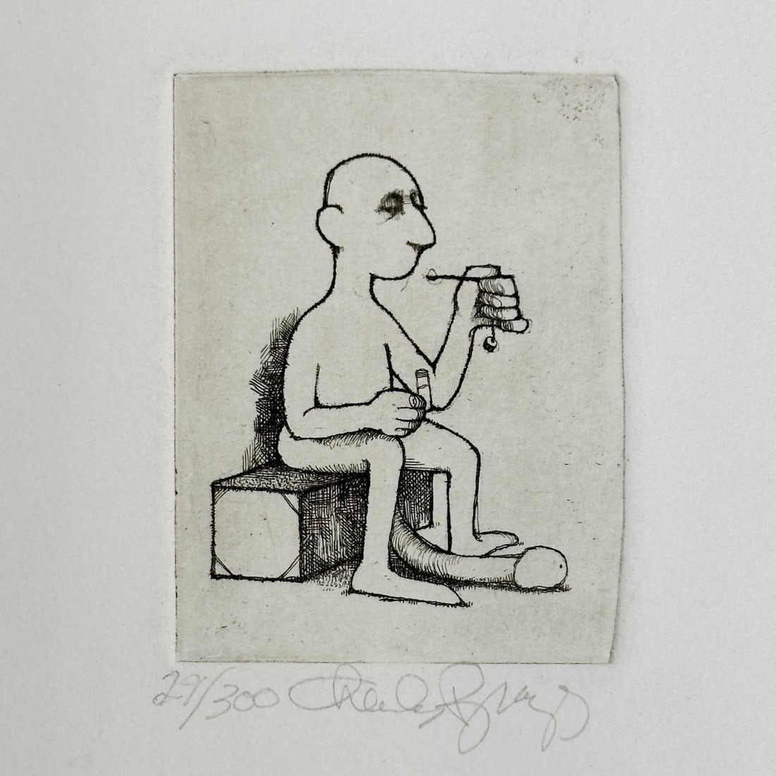 Charles Bragg Dick Coke Snort Lithograph Art Print on Paper Signed /300: Charles Bragg (American, 1931-2017) "Dick, Coke Snort" Lithograph Art Print on Paper. Depicts a seated figure, artist signed to the lower right side, numbered out of 300. Unmatted and unframed. Attach