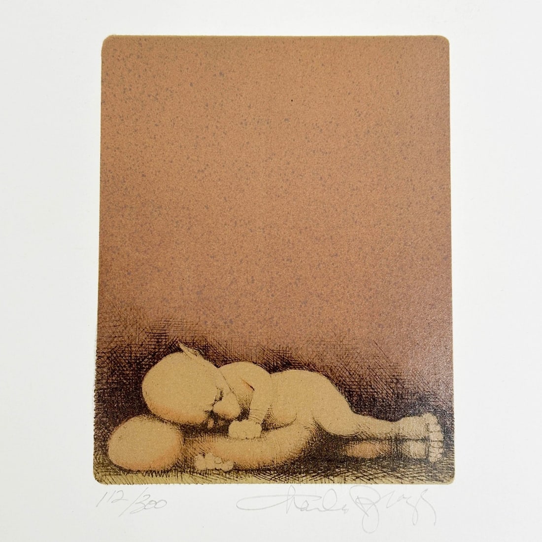 Charles Bragg Man Sleeping on Penis Lithograph Art Print on Paper Signed /300 (1 of 4)