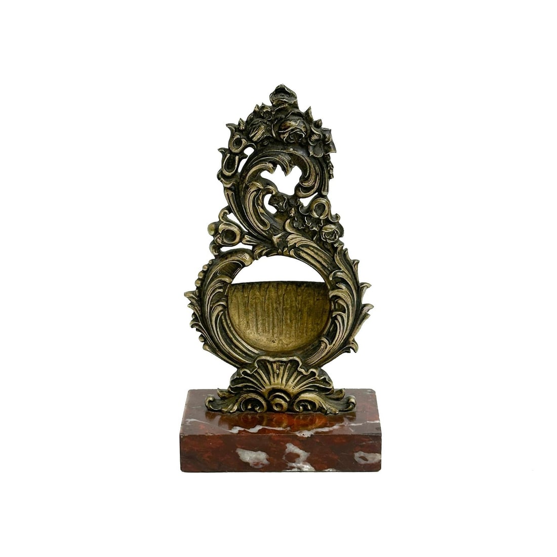 Gilt Bronze and Marble Pocket Watch Holder Stand 19th century (1 of 8)