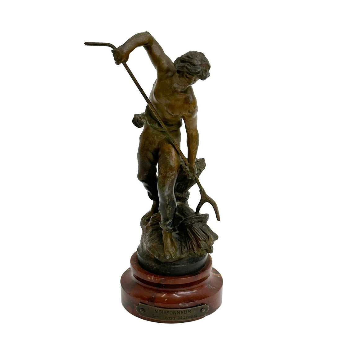 Metal Sculpture Moissonneur after Louis Auguste Moreau c1920 (1 of 5)