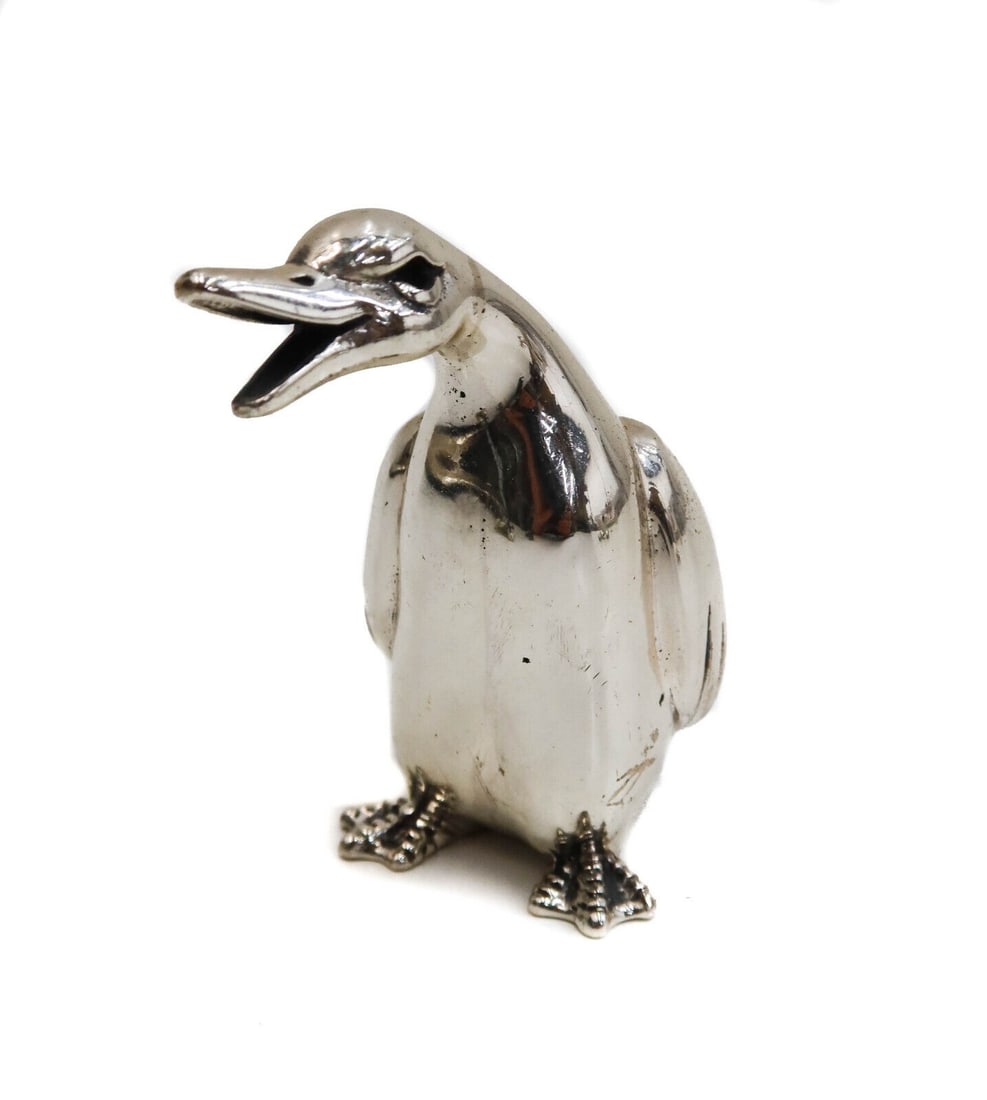 Saturno Italian 925 Sterling Silver Miniature Goose Figurine (1 of 7)