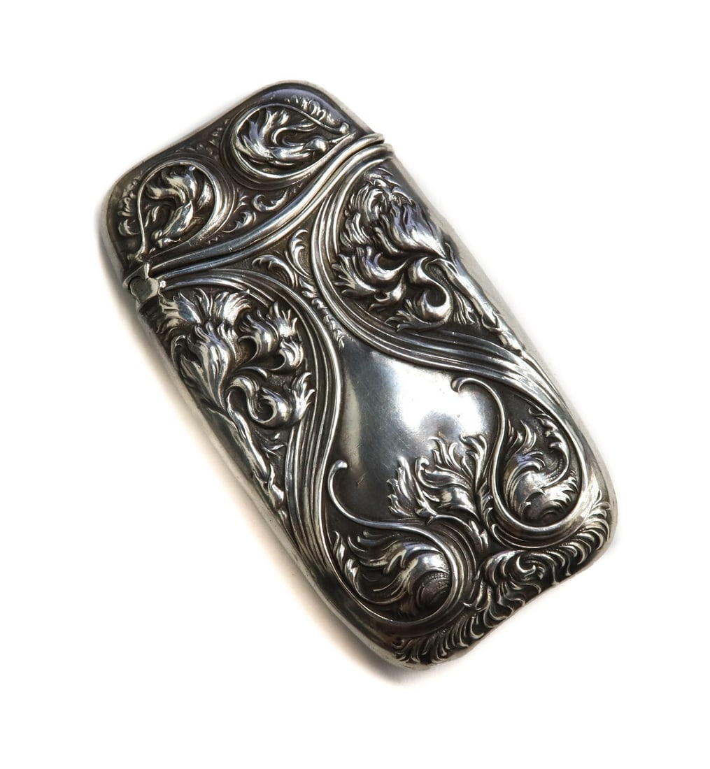 R. Wallace & Sons Sterling Silver Vesta Match Holder Case #376 circa 1900 (1 of 7)