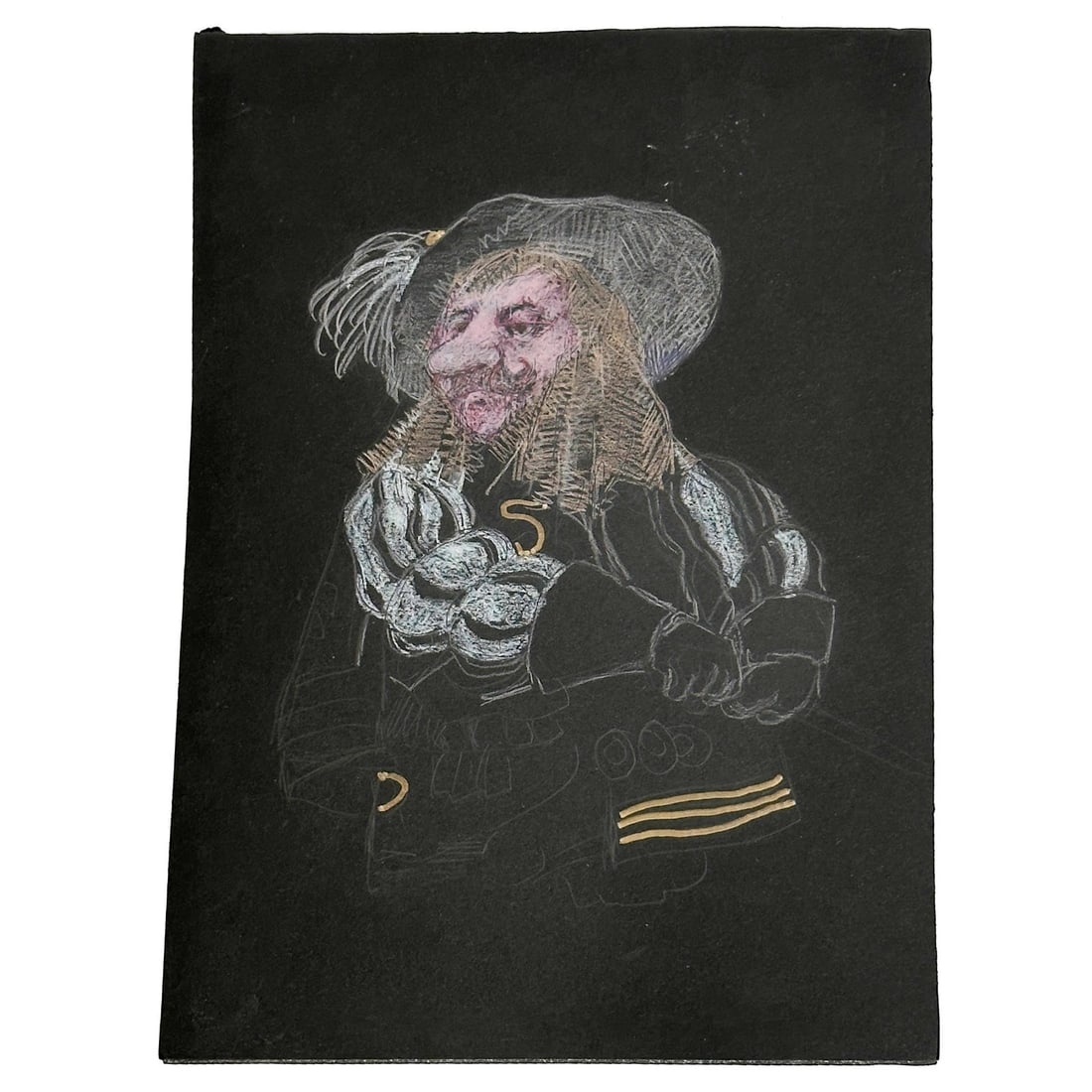 Charles Bragg Cyrano de Bergerac Original Drawing Chalk Pastel Graphite on Board (1 of 3)