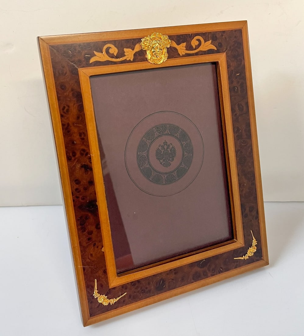 Selli G Gabriello Florence Inlaid Photo Picture Frame Gilt Sterling Silver 5x7 (1 of 6)