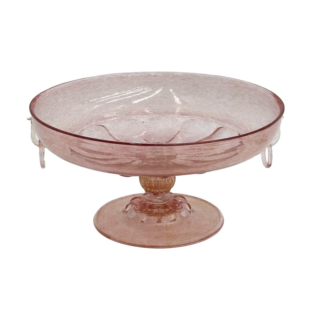 Salviati Venetian Art Glass Pink and Gold Flecked Centerpiece Bowl (1 of 7)