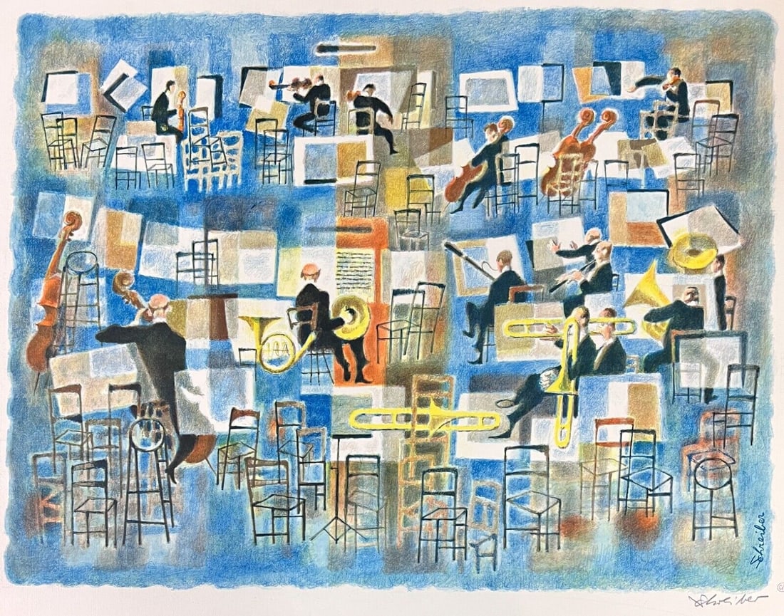Georges Schreiber Lithograph in colors Musical Interlude c1958 (1 of 6)