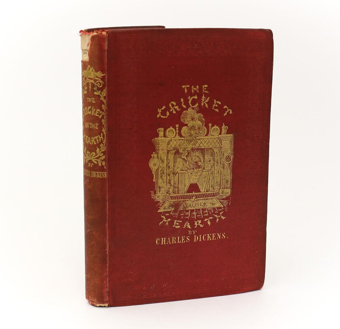 Charles Dickens 'The Cricket On The Hearth'. Bradbury & Evans,1846. 1st Ed: Dickens, Charles 'The Cricket On The Hearth A Fairy Tale Of Home'. Bradbury & Evans, London, 1846. 1st edition Hardback book w/ Original gilt stamped red cloth. 174pp. Weight: Approx. 8oz. Measurement