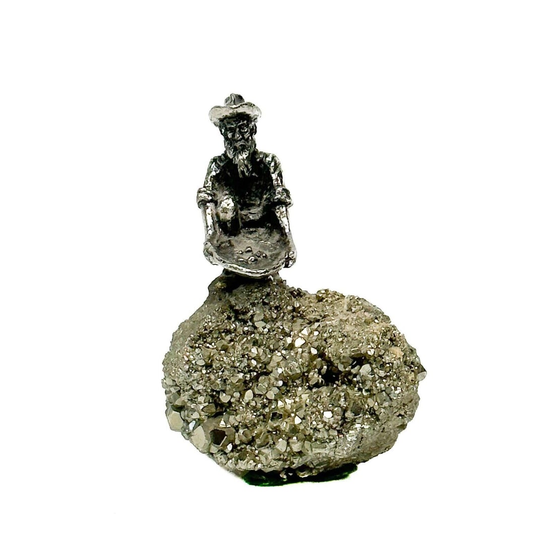 Silver Figurine 'Panning for Gold' on Pyrite 2nd half 20th century (1 of 5)