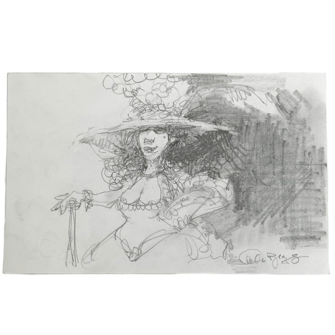 Charles Bragg Woman Fashion Nip Slips Original Graphite Pencil Drawing Signed: Charles Bragg (American, 1931-2017) "Woman, Fashion, Nip Slips" Original Graphite Pencil Drawing on Paper. Depicts a figure of a woman, artist signed to the lower right side. Unmatted and unframed. At