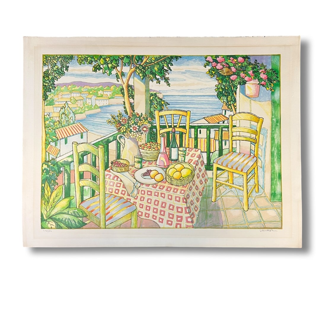 Lloyd H Van Pitterson Serigraph in colors View from a patio (1 of 8)