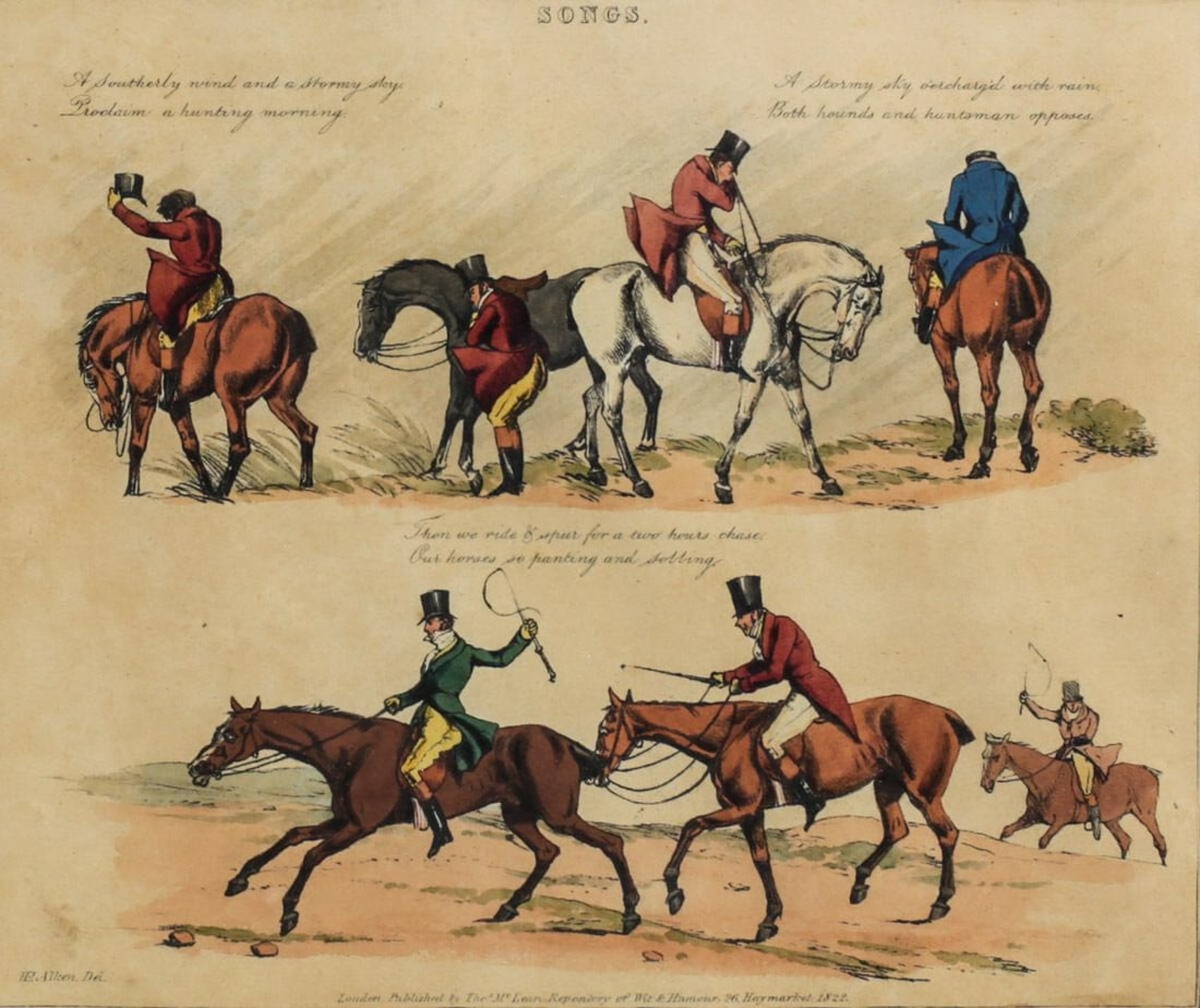 Henry Alken (British 1785-1851) Colored Etchings to Popular Songs 1822 (1 of 3)
