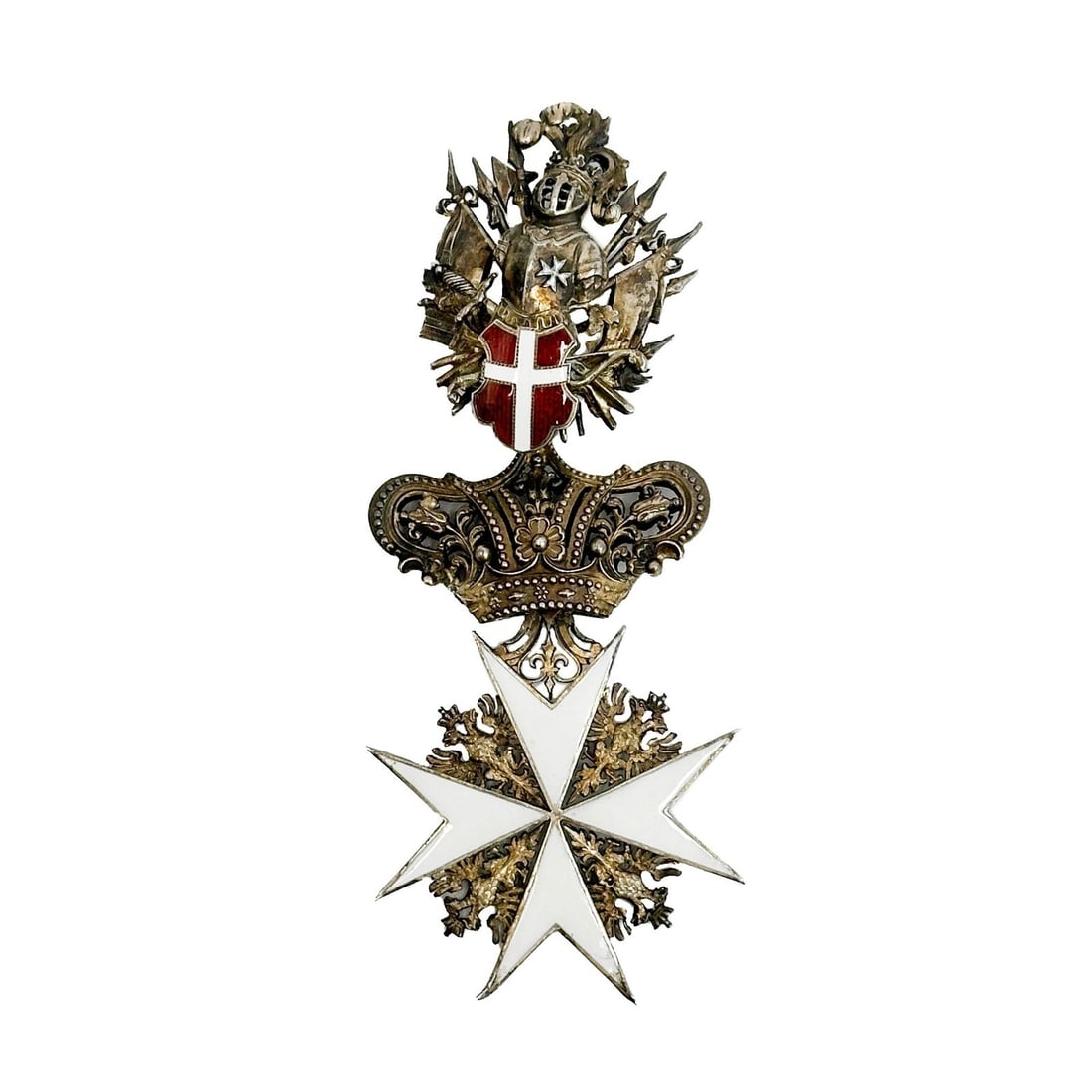 Austrian Empire Gilt Silver & Enamel Order of Malta Badge Knight Cross (1 of 7)
