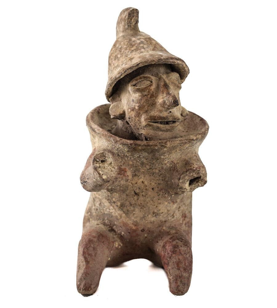 Pre-Columbian Pottery JALISCO Warrior or Pelote player Figure (1 of 6)