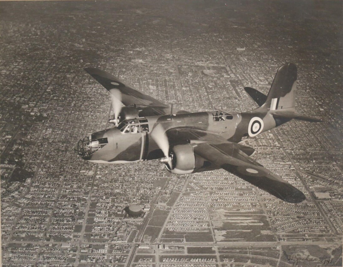 WWII Silver Gelatin Photograph, Douglas A20 Havoc DB-7 Boston. 1941. Signed (1 of 6)