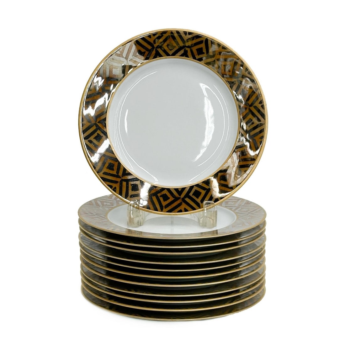 12 Puiforcat France Porcelain Dessert Plates in Sumatra Paul Judicone (1 of 6)