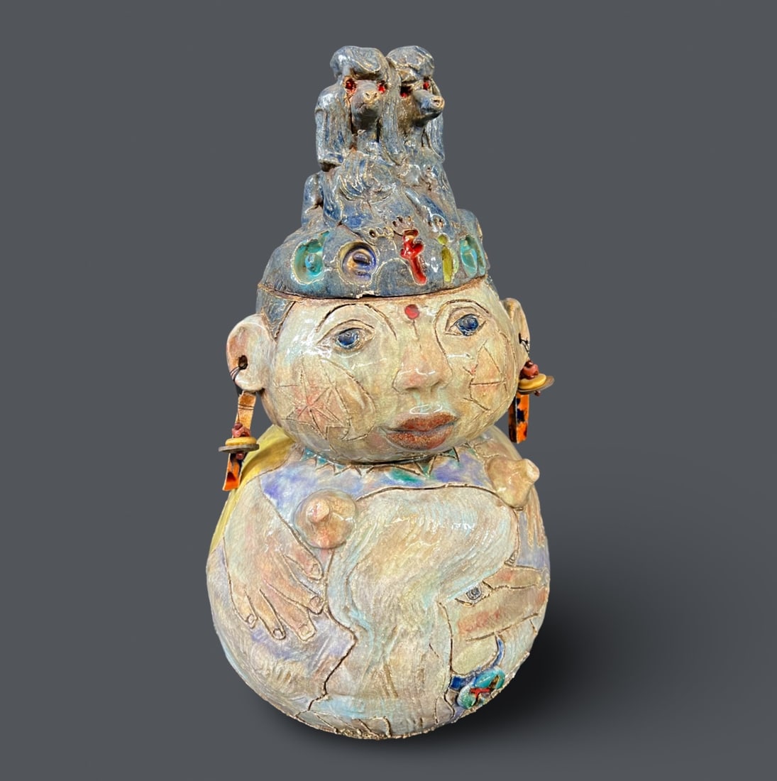 Jilda Schwartz Studio Pottery Figural Jar Define Art (1 of 15)