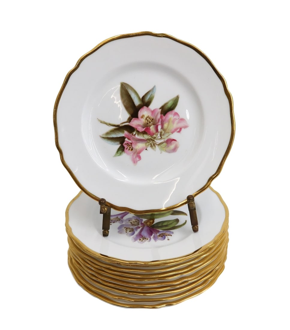 11 Copeland Spode Porcelain Bread Plates in Rhododendron Y6638 (1 of 8)