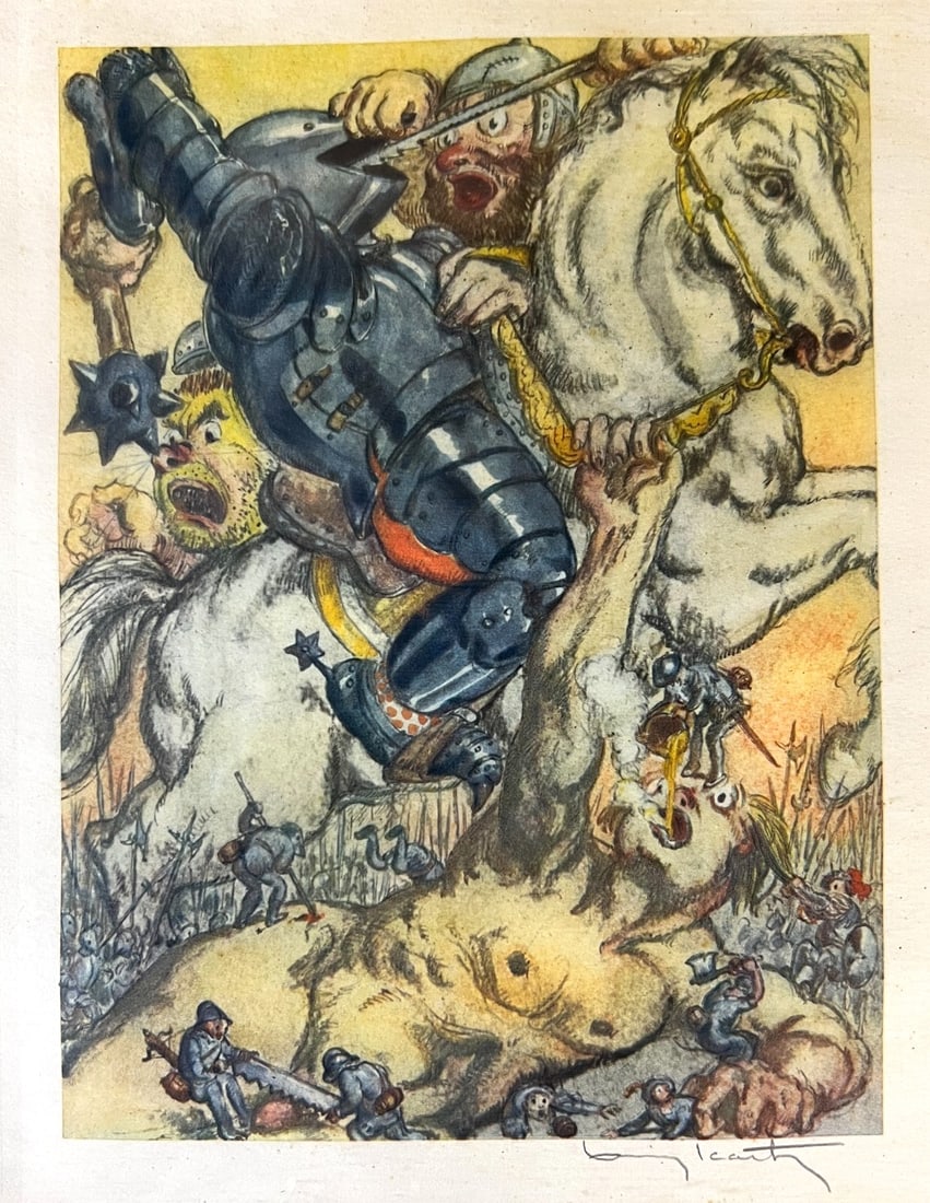 Louis Icart Photogravure in colors from Gargantua and Patagruel 1936 Signed: Louis Icart (French 1888-1950) Photogravure in colors on paper from Gargantua and Pantagruel 1936, signed in pencil lower right. From rare limited edition Publisher: Le Vasseur et Cie Paris. Framed an
