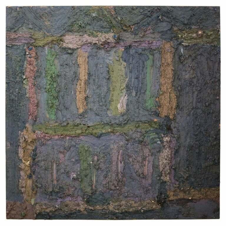 Jay Milder 'American 1934' Mixed-Media Abstract on Masonite Jacob's Ladder: Milder, Jay (American 1934) mixed-media abstract on Masonite "Jacob's Ladder". An Expressionist take on the biblical story of Patriarch Jacob and his dreams about a staircase that leads to heaven, kno