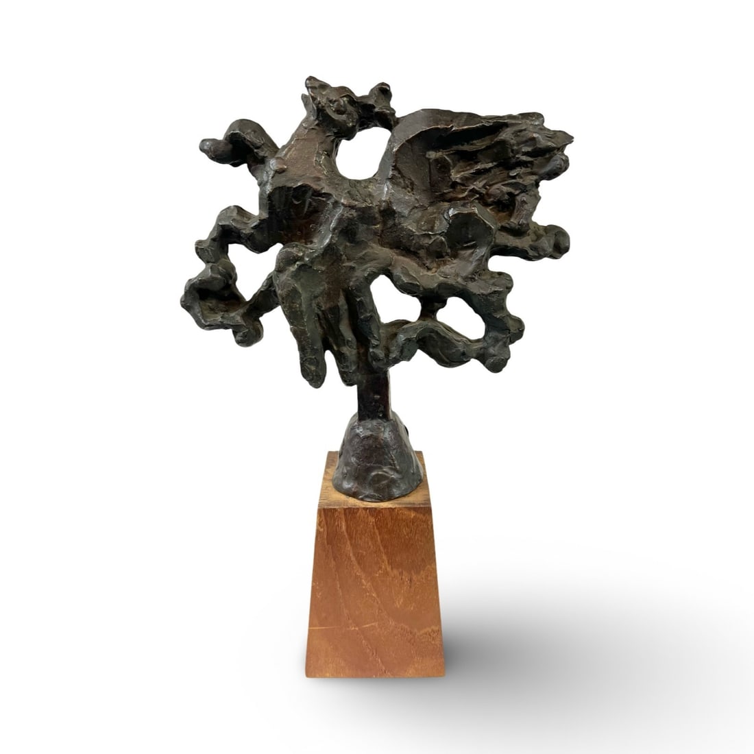 Jacques Lipchitz Bronze Statue, Study for Birth of the Muses V c1950: Jacques Lipchitz 1891–1973 Bronze Statue, Study for Birth of the Muses V (also known as Pegasus) c1950. bronze sculpture, limited edition of 7. Mounted on a wood block. Signature to the back base of