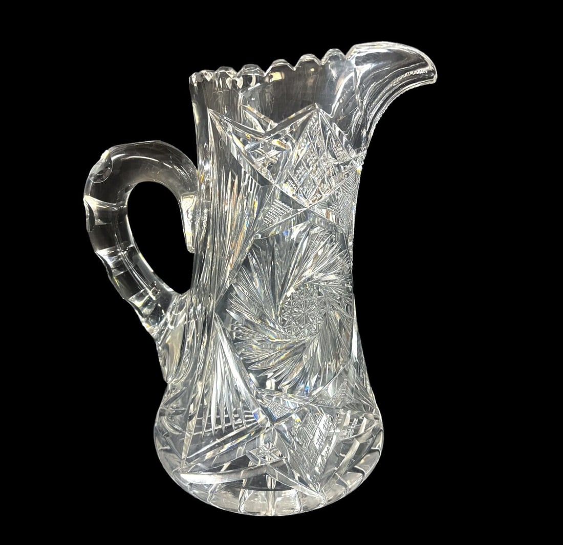 American Brilliant Cut Glass Pitcher Brunswick stars in pinwheels (1 of 12)