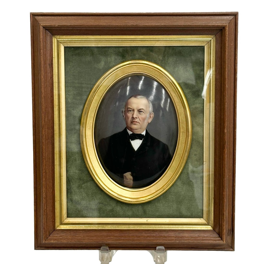 KPM Berlin Hand Painted Porcelain Oval Plaque Gentleman Framed 19th cen (1 of 6)