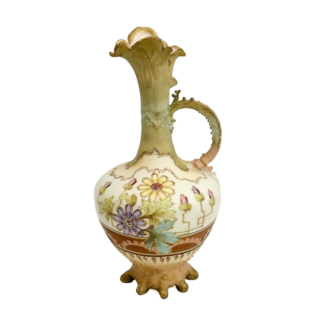 Amphora Turn Teplitz RSTK Pottery Footed Handled Ewer Jug circa 1900 (1 of 11)