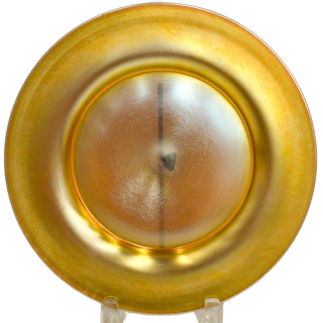 Steuben Gold Aurene Art Glass 10 inch Plate Signed #2028 (1 of 6)