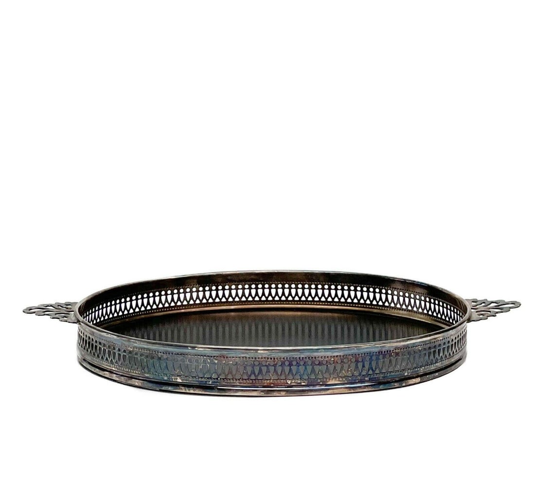Sheffield Silver Co. American Silverplate & Ebonized Wood Galleried Tray (1 of 9)