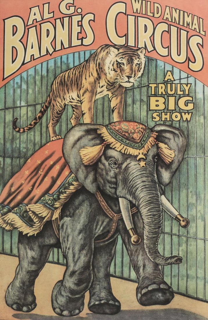 Al G. Barnes Wild Animal Circus Lithograph Poster 1960 (1 of 3)
