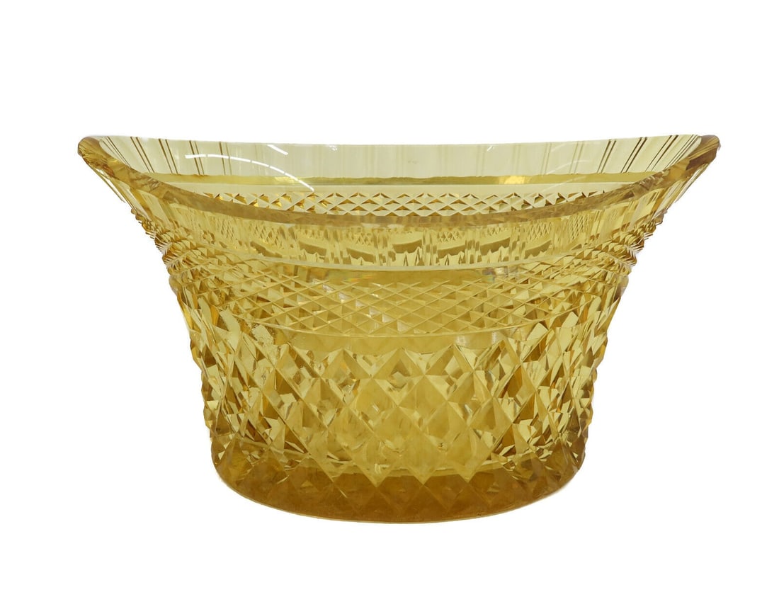 English Amber Cut Glass Sweet Meat Bowl circa 1900 (1 of 7)