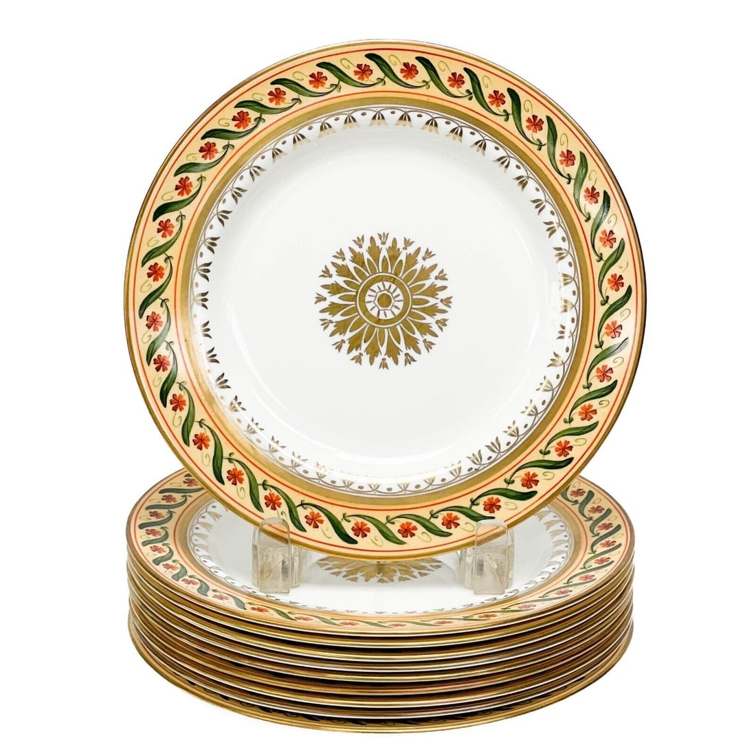 10 Tiffany Le Tallec Private Stock Porcelain Dessert Plates in Directoir 1964 (1 of 5)